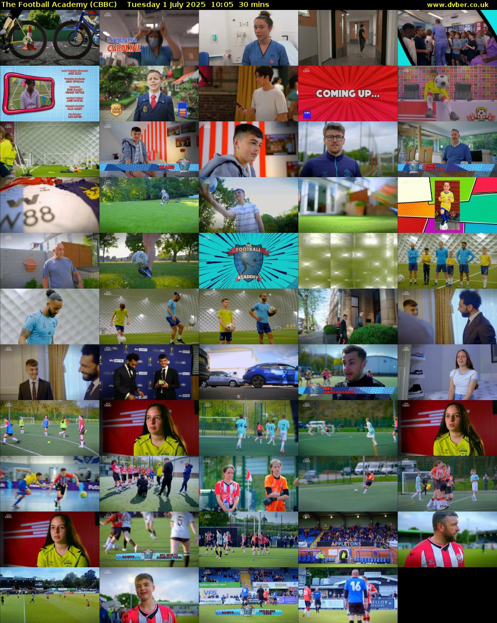 The Football Academy (CBBC) Tuesday 1 July 2025 10:05 - 10:35