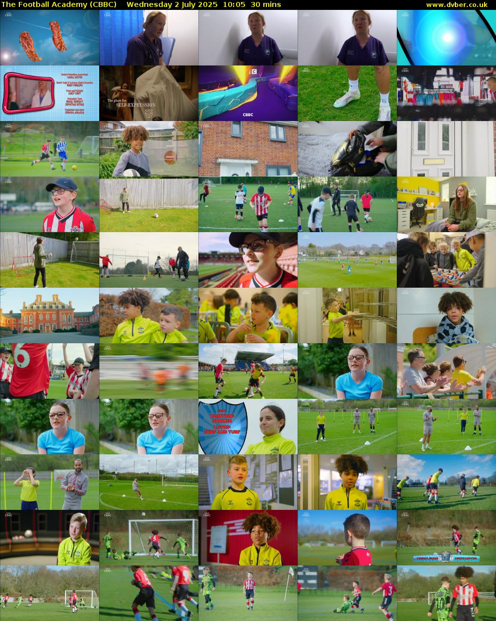 The Football Academy (CBBC) Wednesday 2 July 2025 10:05 - 10:35