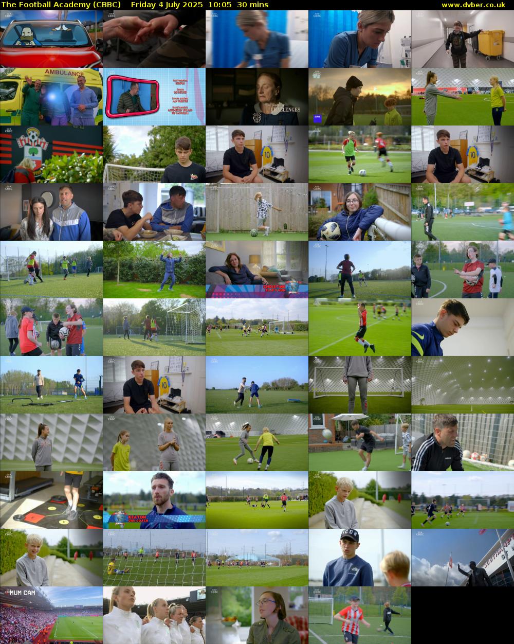 The Football Academy (CBBC) Friday 4 July 2025 10:05 - 10:35