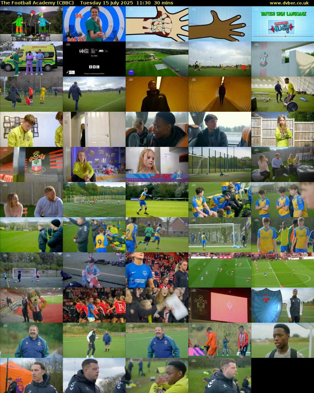 The Football Academy (CBBC) Tuesday 15 July 2025 11:30 - 12:00
