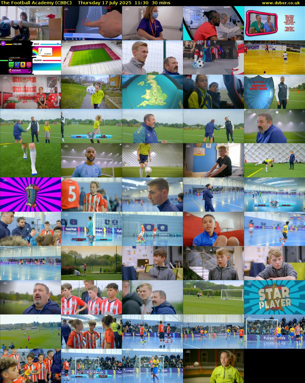 The Football Academy (CBBC) Thursday 17 July 2025 11:30 - 12:00