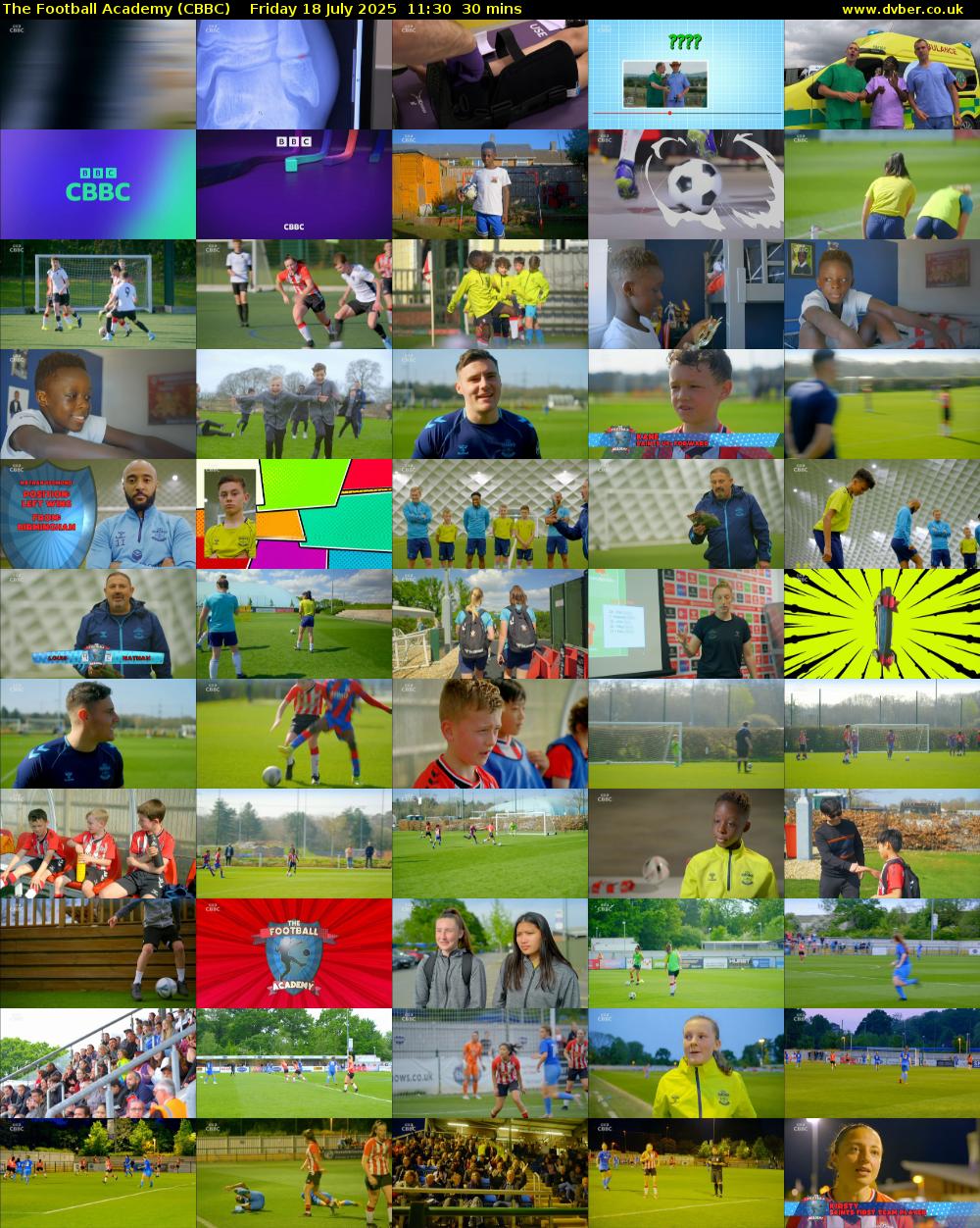 The Football Academy (CBBC) Friday 18 July 2025 11:30 - 12:00