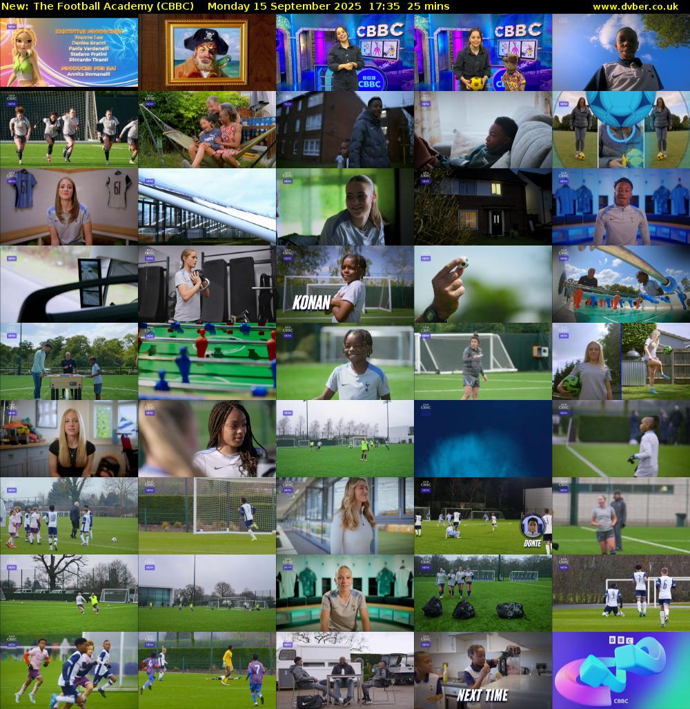 The Football Academy (CBBC) Monday 15 September 2025 17:35 - 18:00