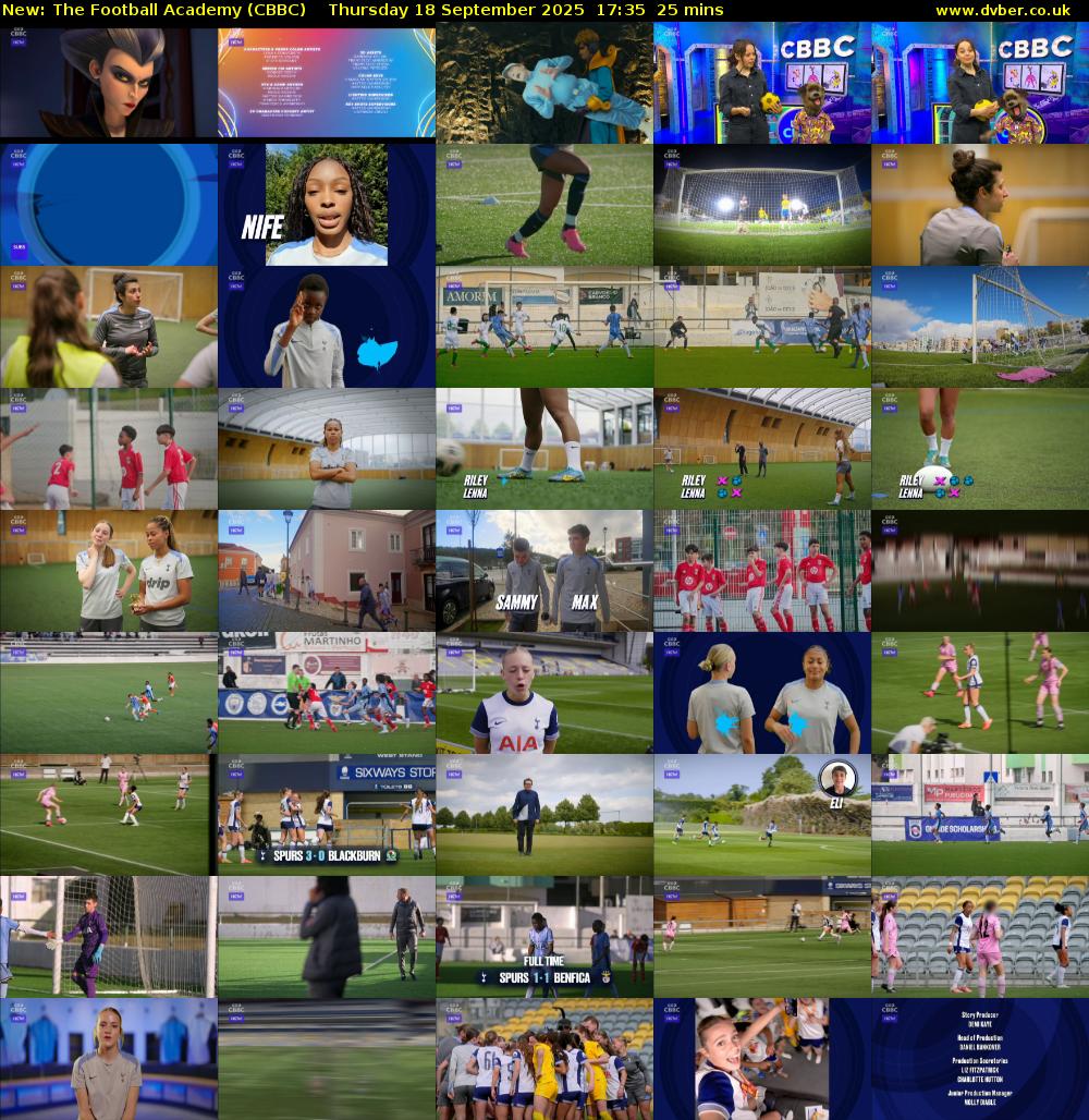 The Football Academy (CBBC) Thursday 18 September 2025 17:35 - 18:00