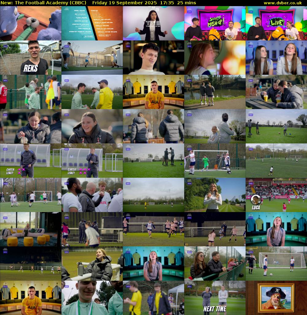 The Football Academy (CBBC) Friday 19 September 2025 17:35 - 18:00