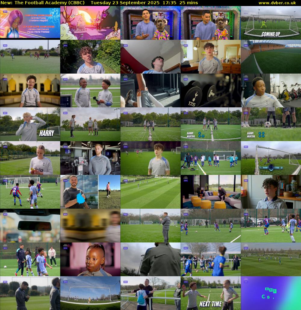 The Football Academy (CBBC) Tuesday 23 September 2025 17:35 - 18:00