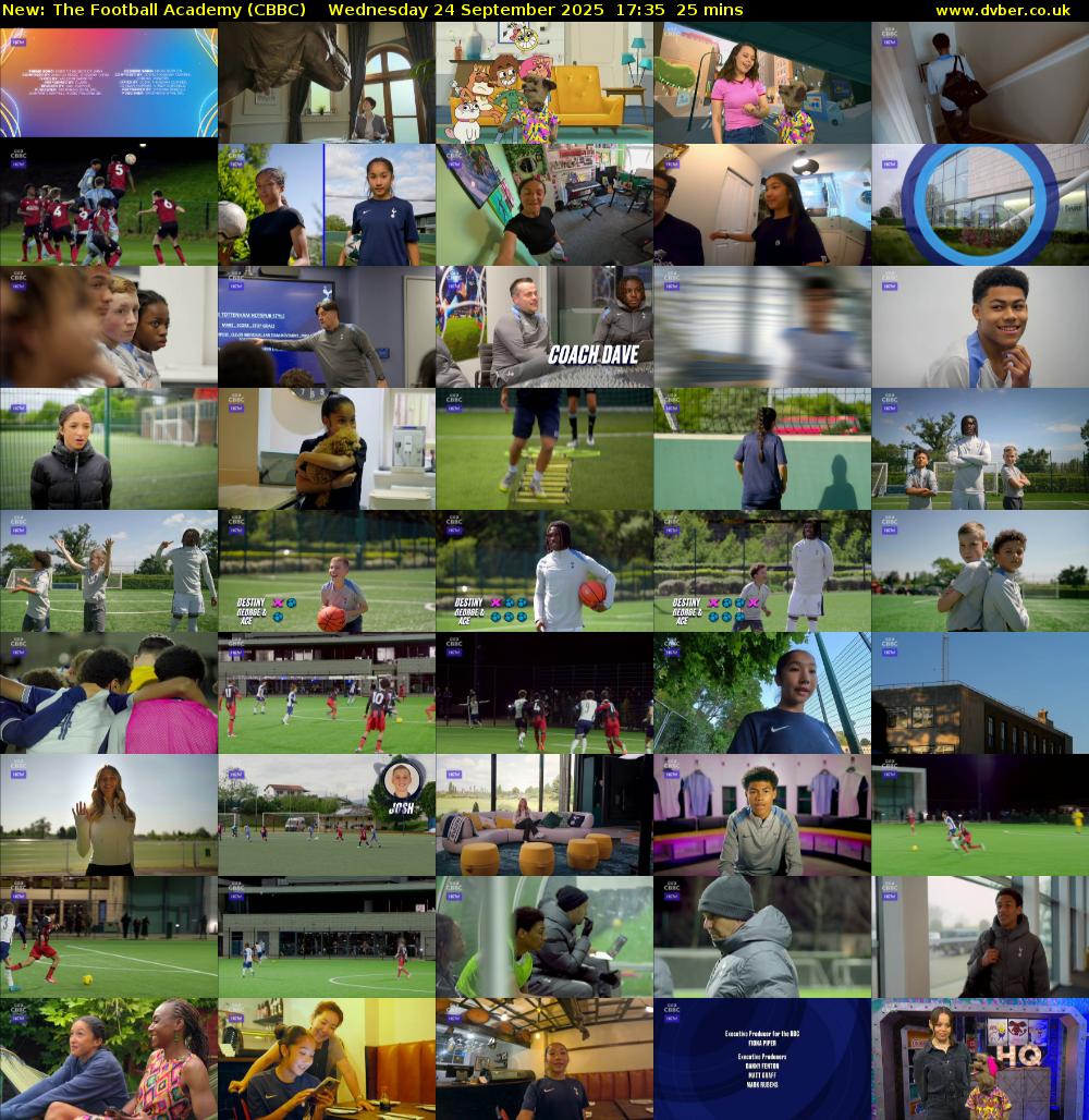 The Football Academy (CBBC) Wednesday 24 September 2025 17:35 - 18:00