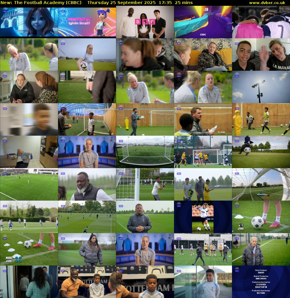 The Football Academy (CBBC) Thursday 25 September 2025 17:35 - 18:00