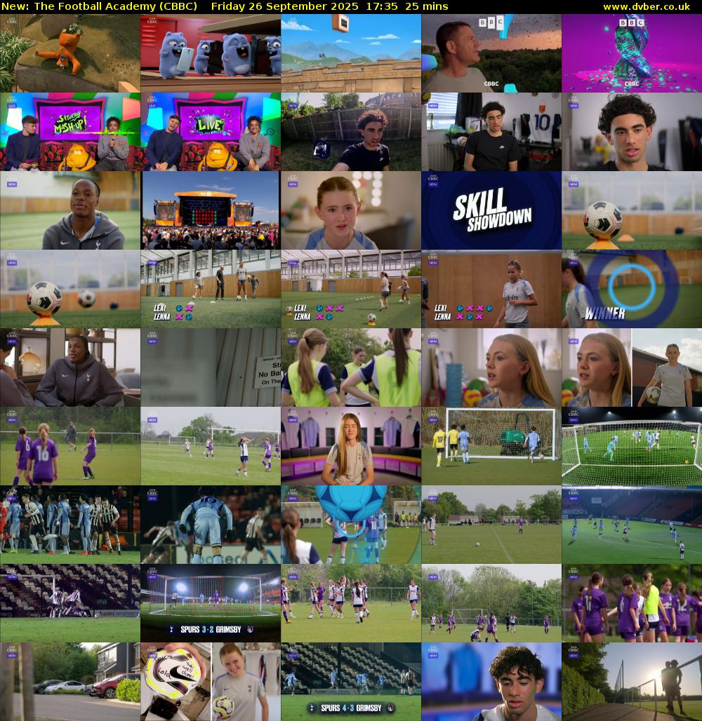 The Football Academy (CBBC) Friday 26 September 2025 17:35 - 18:00