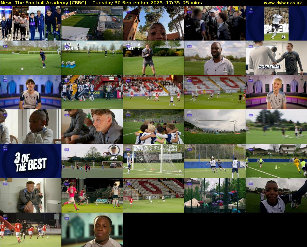 The Football Academy (CBBC) Tuesday 30 September 2025 17:35 - 18:00