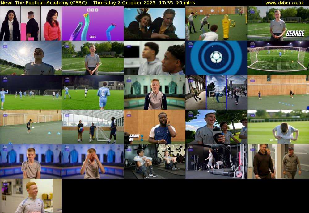 The Football Academy (CBBC) Thursday 2 October 2025 17:35 - 18:00