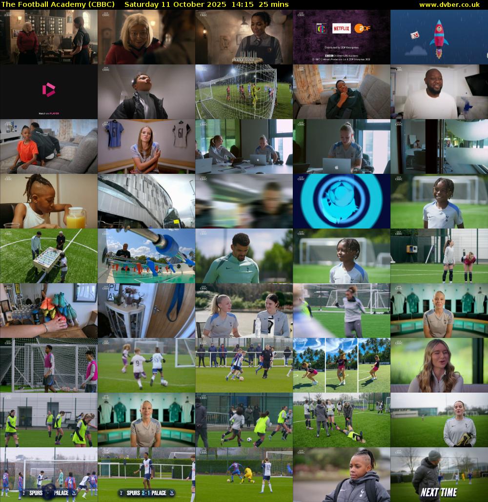 The Football Academy (CBBC) Saturday 11 October 2025 14:15 - 14:40