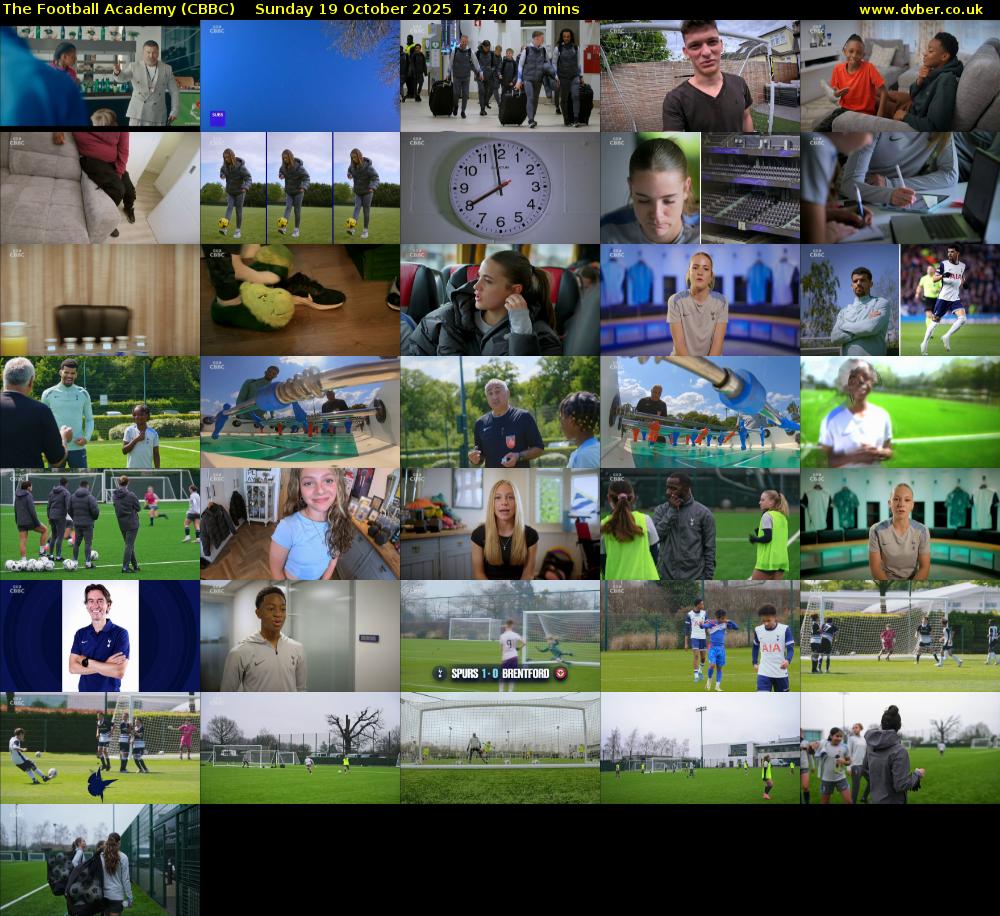 The Football Academy (CBBC) Sunday 19 October 2025 17:40 - 18:00