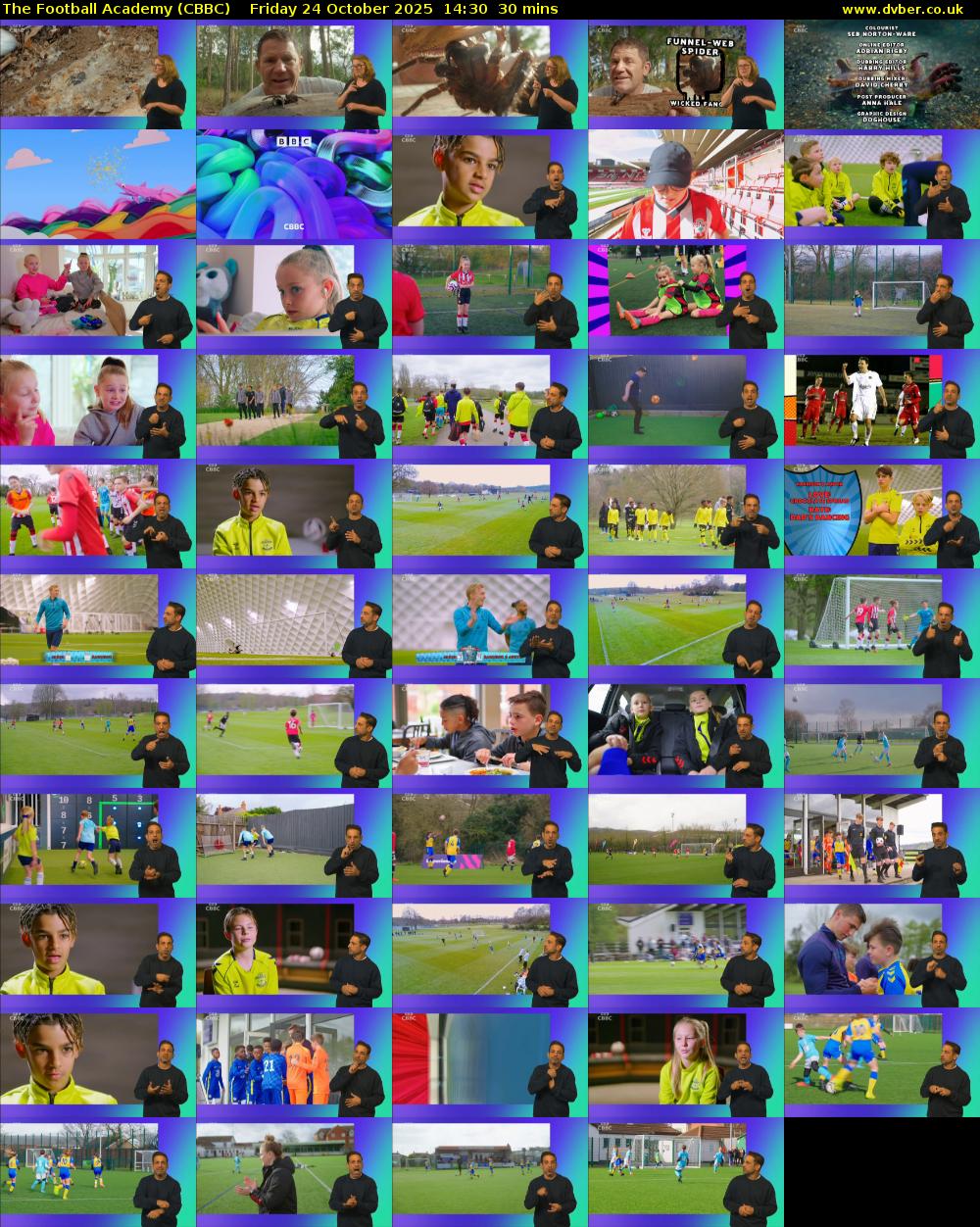 The Football Academy (CBBC) Friday 24 October 2025 14:30 - 15:00