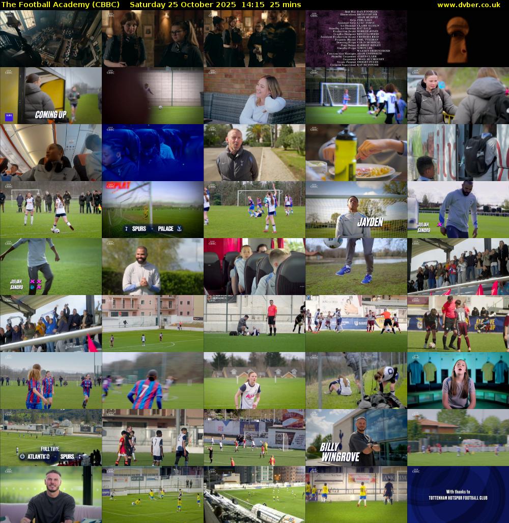 The Football Academy (CBBC) Saturday 25 October 2025 14:15 - 14:40