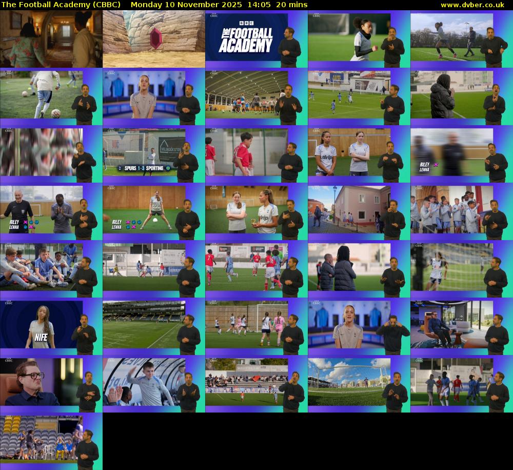 The Football Academy (CBBC) Monday 10 November 2025 14:05 - 14:25