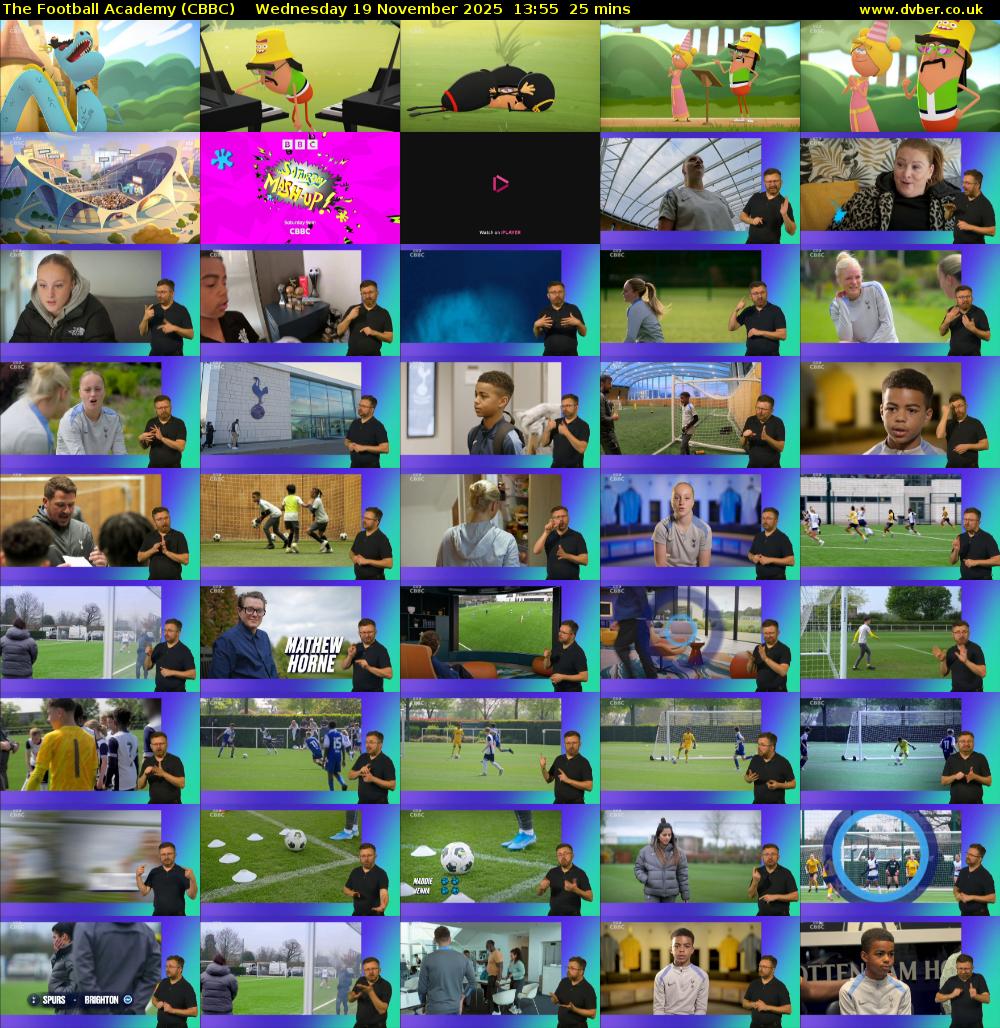 The Football Academy (CBBC) Wednesday 19 November 2025 13:55 - 14:20