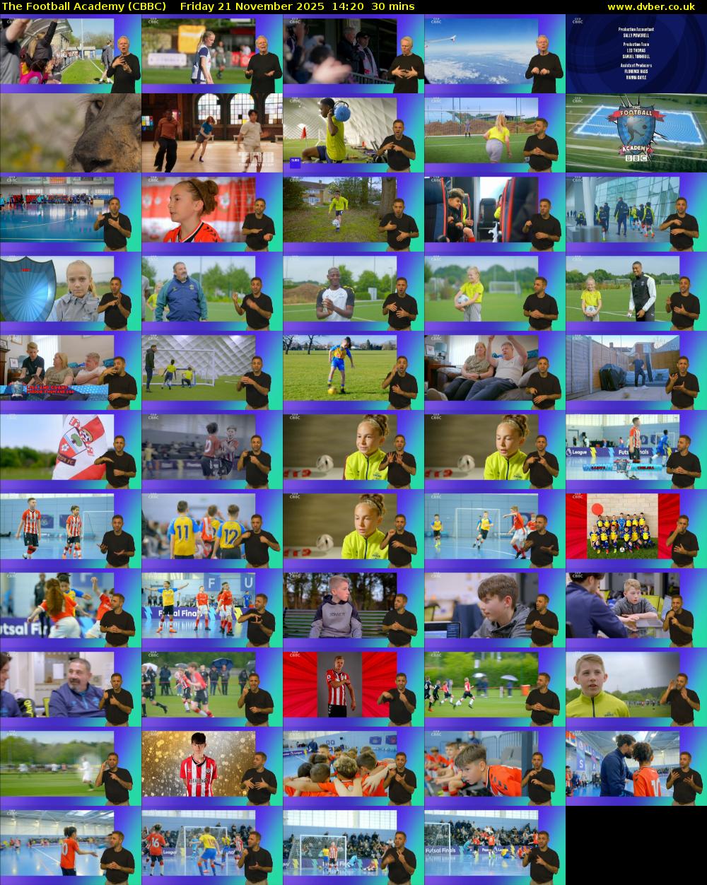The Football Academy (CBBC) Friday 21 November 2025 14:20 - 14:50