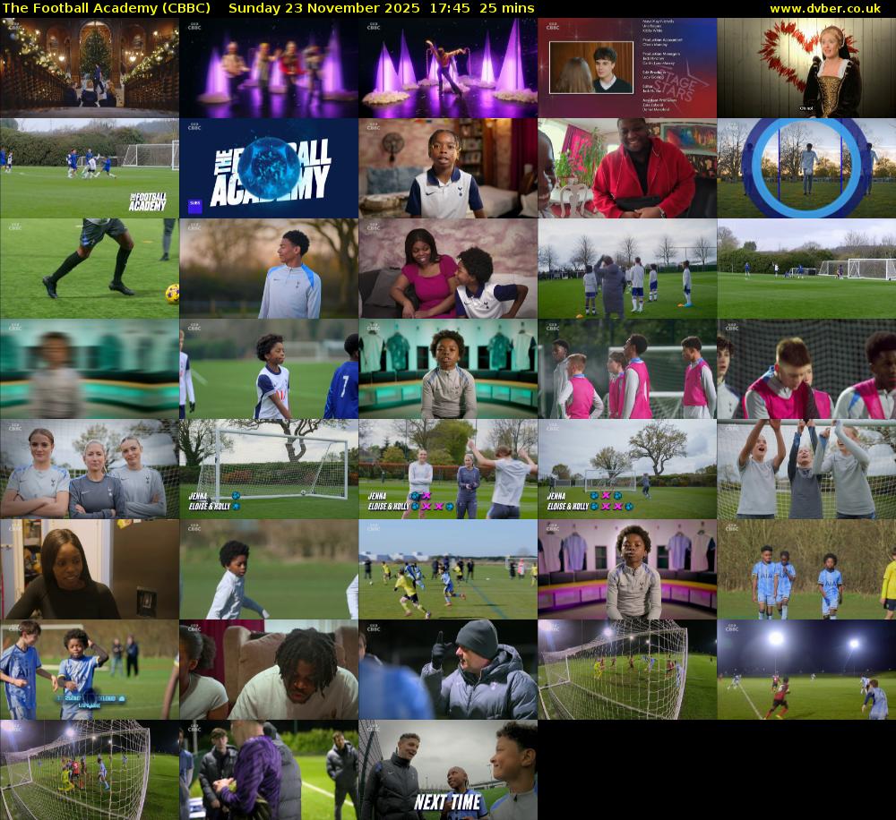 The Football Academy (CBBC) Sunday 23 November 2025 17:45 - 18:10