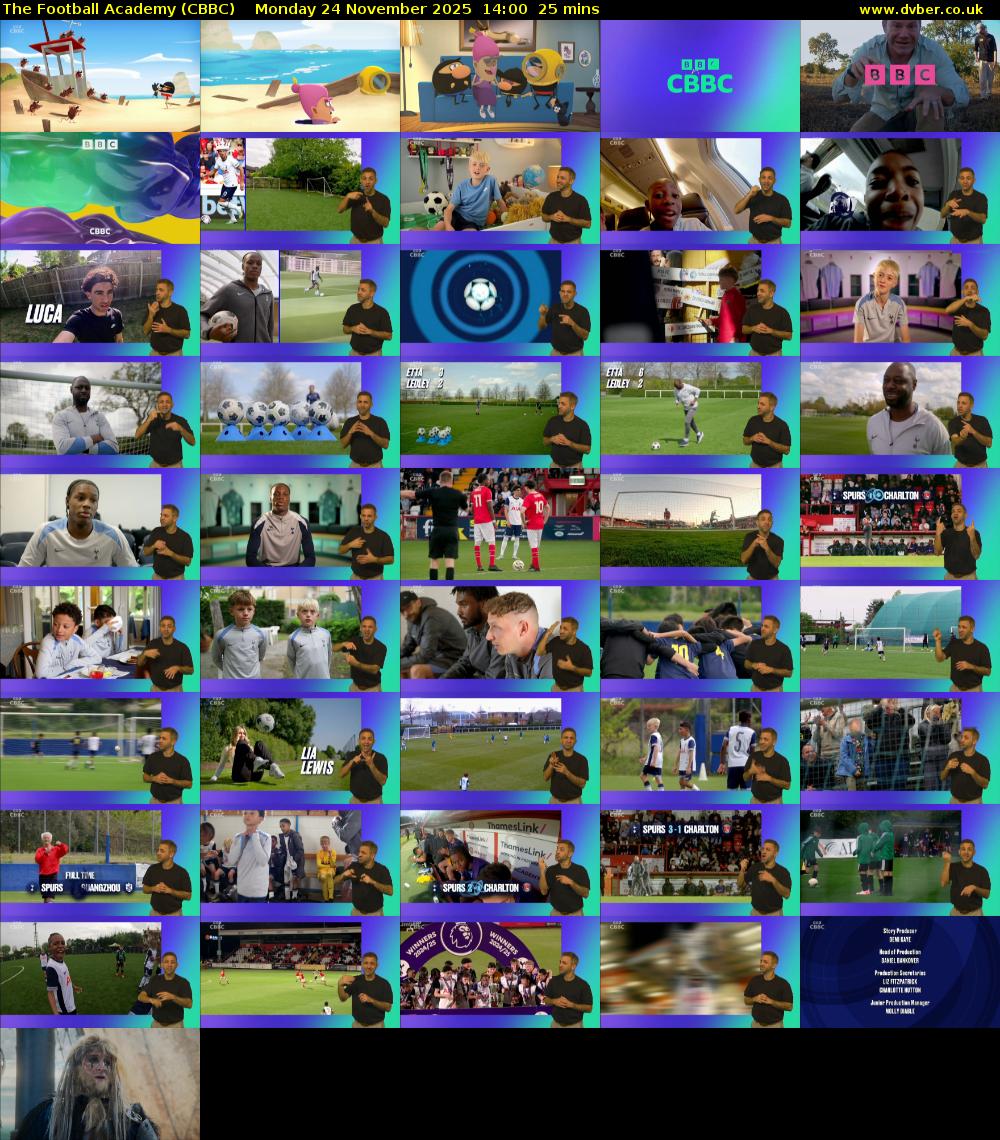 The Football Academy (CBBC) Monday 24 November 2025 14:00 - 14:25