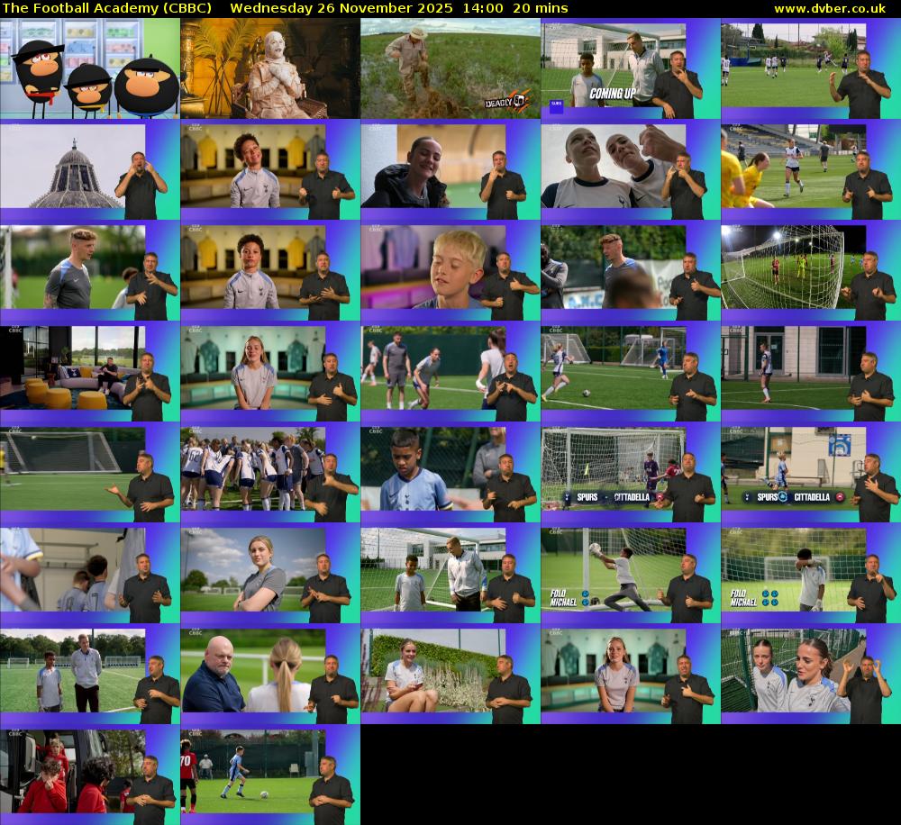 The Football Academy (CBBC) Wednesday 26 November 2025 14:00 - 14:20