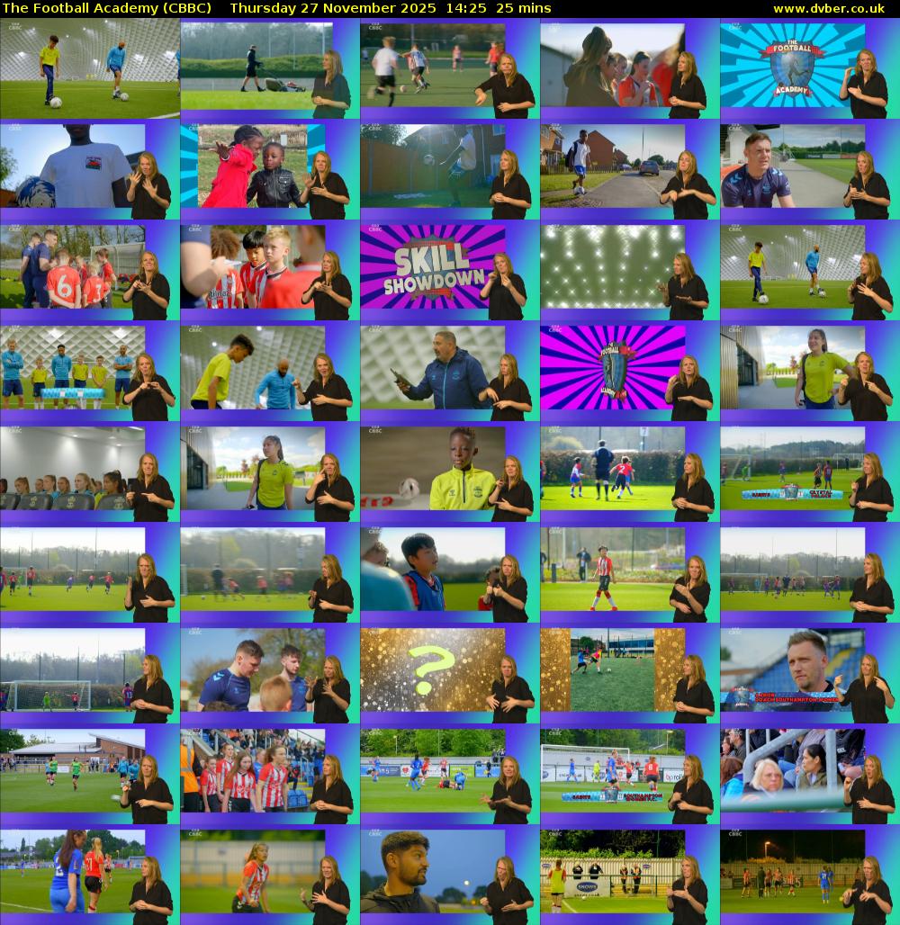 The Football Academy (CBBC) Thursday 27 November 2025 14:25 - 14:50