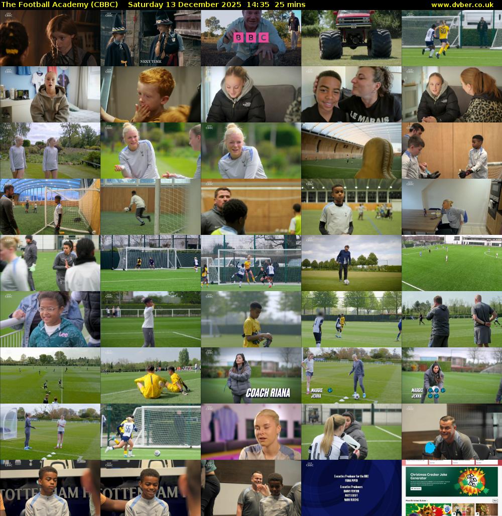 The Football Academy (CBBC) Saturday 13 December 2025 14:35 - 15:00