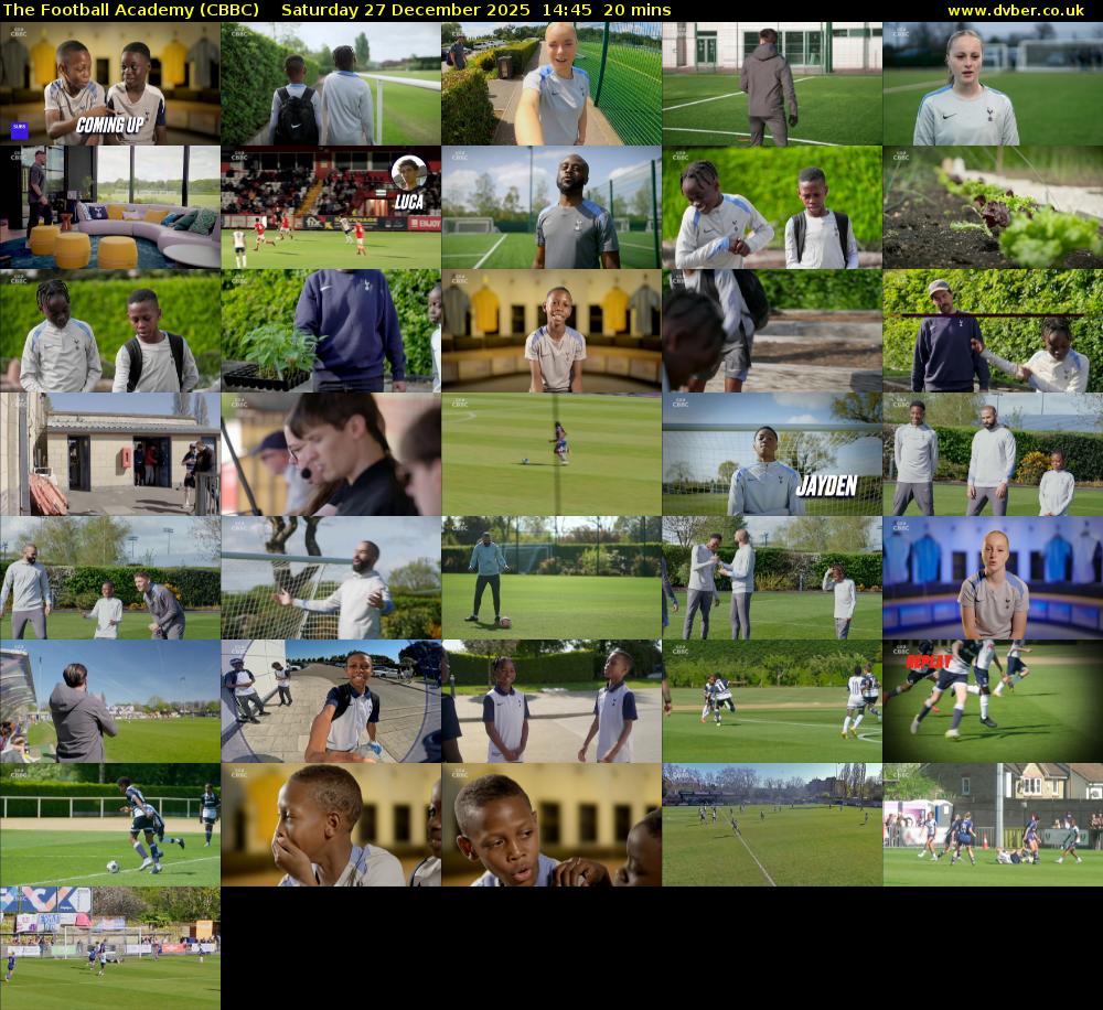 The Football Academy (CBBC) Saturday 27 December 2025 14:45 - 15:05