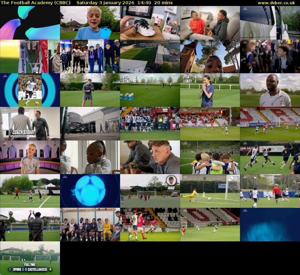The Football Academy (CBBC) Saturday 3 January 2026 14:40 - 15:00