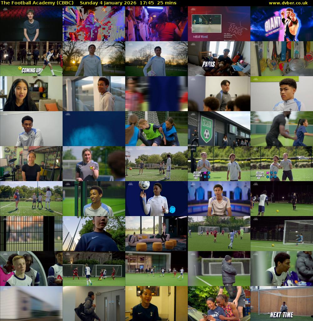 The Football Academy (CBBC) Sunday 4 January 2026 17:45 - 18:10