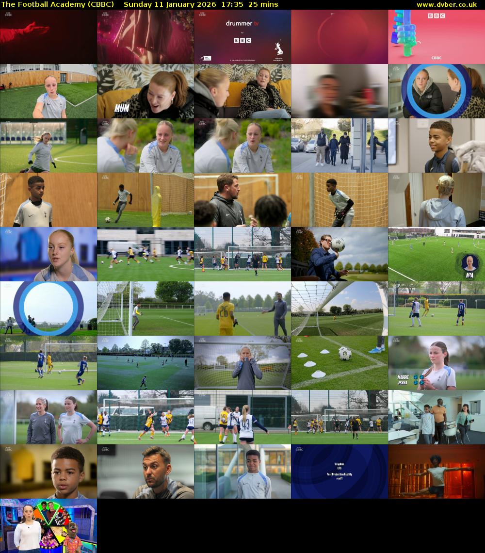The Football Academy (CBBC) Sunday 11 January 2026 17:35 - 18:00