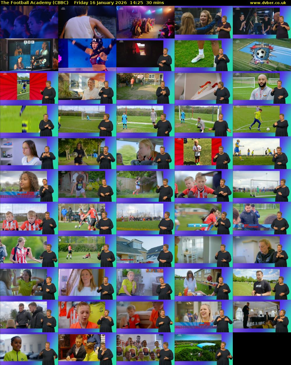 The Football Academy (CBBC) Friday 16 January 2026 14:25 - 14:55