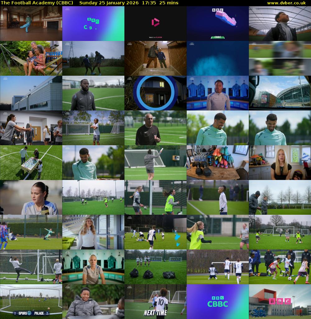 The Football Academy (CBBC) Sunday 25 January 2026 17:35 - 18:00