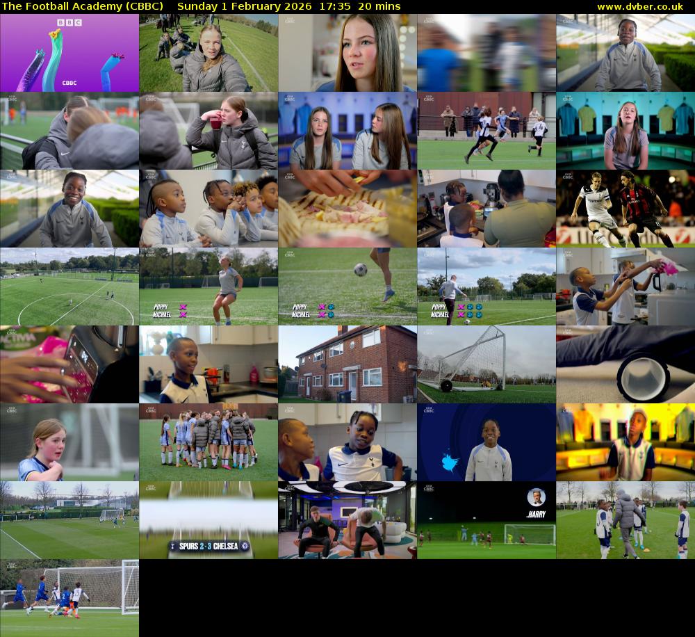 The Football Academy (CBBC) Sunday 1 February 2026 17:35 - 17:55