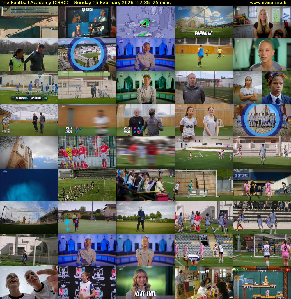 The Football Academy (CBBC) Sunday 15 February 2026 17:35 - 18:00