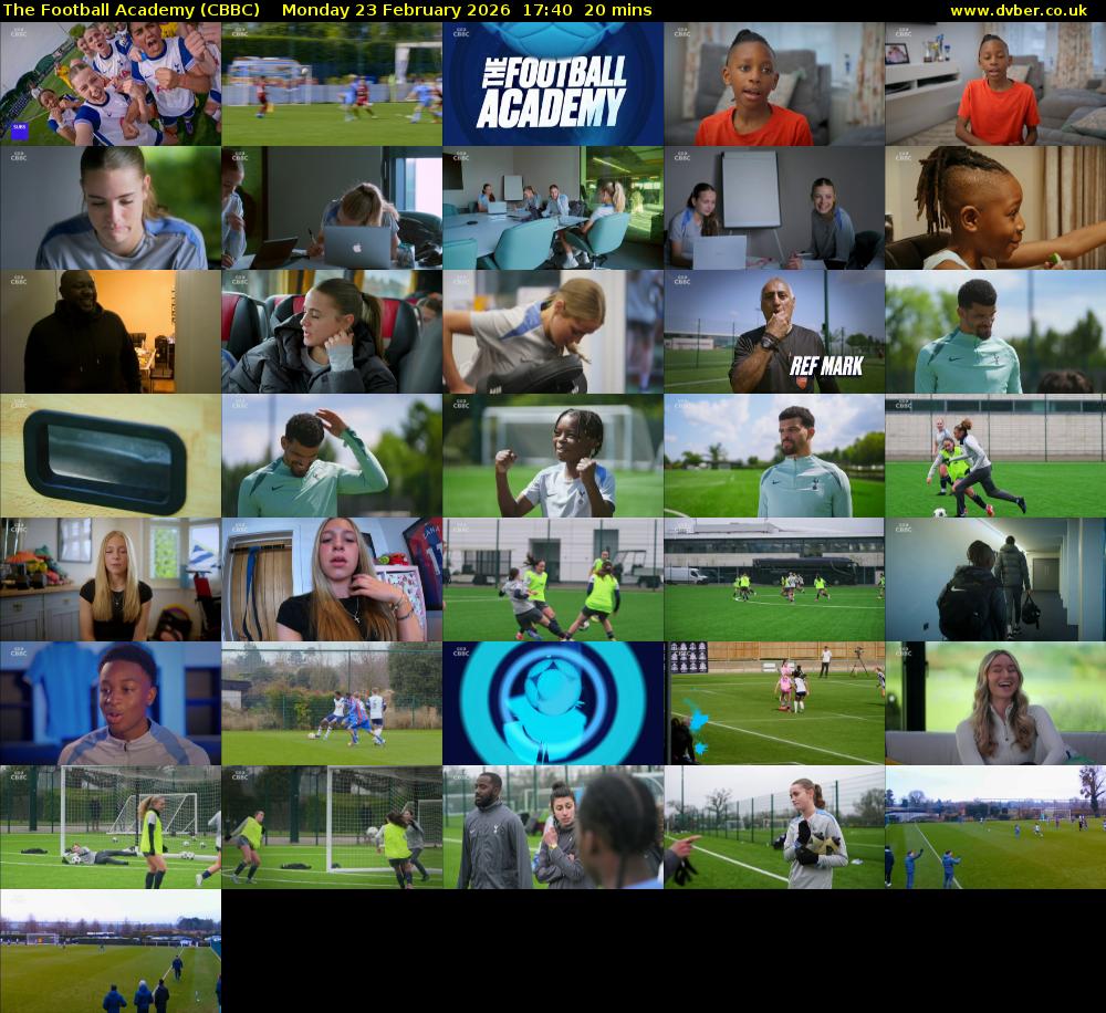 The Football Academy (CBBC) Monday 23 February 2026 17:40 - 18:00