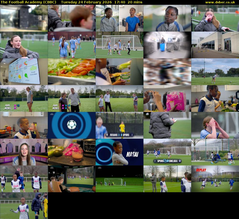 The Football Academy (CBBC) Tuesday 24 February 2026 17:40 - 18:00
