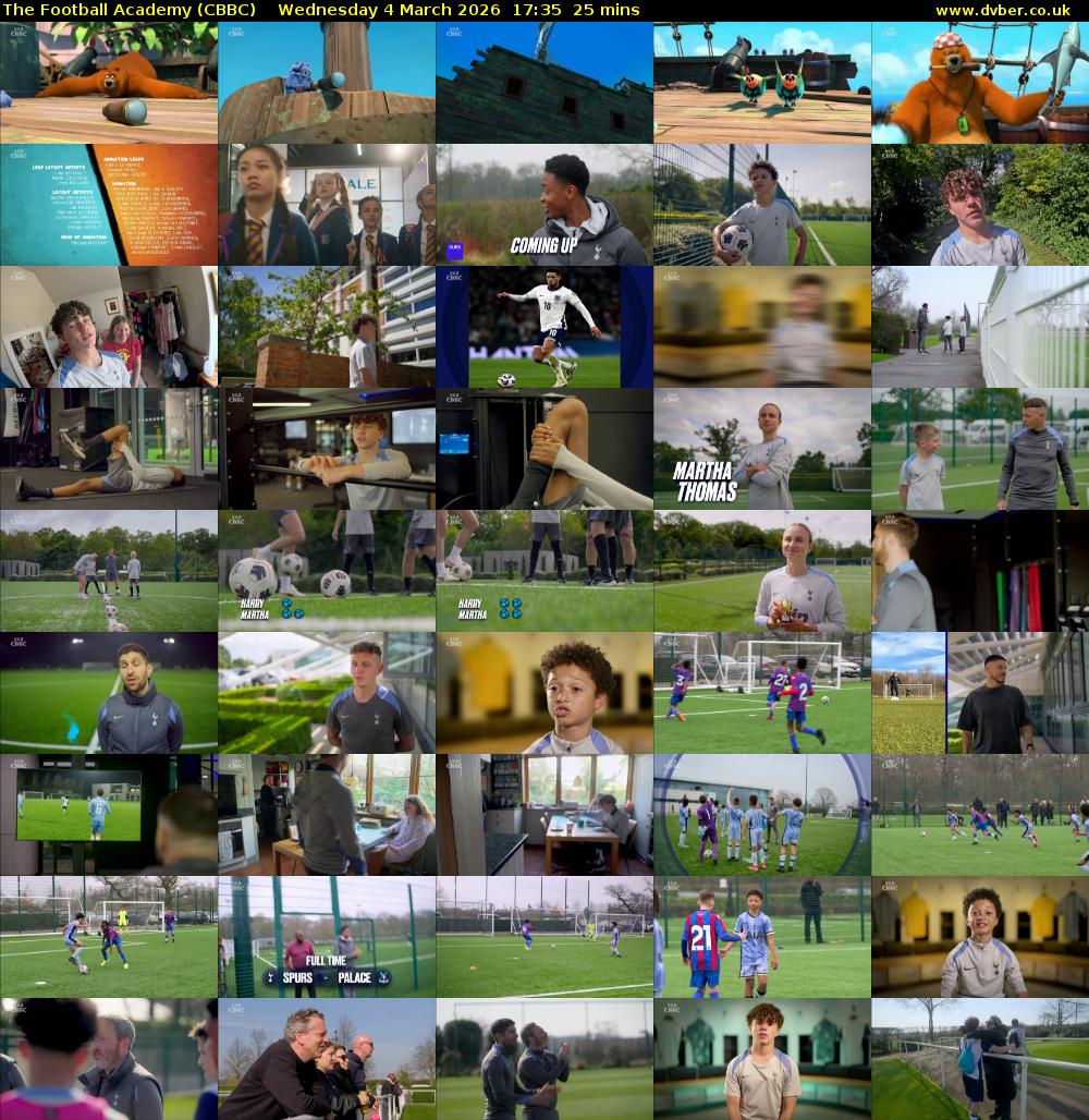 The Football Academy (CBBC) Wednesday 4 March 2026 17:35 - 18:00