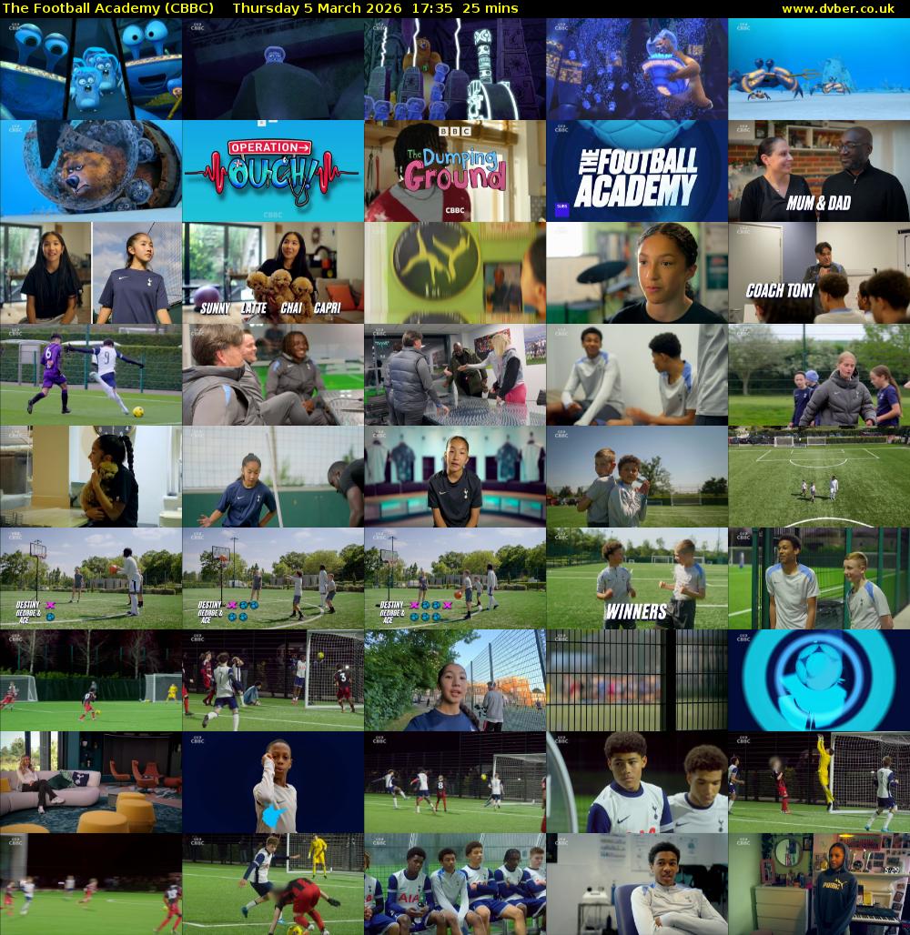 The Football Academy (CBBC) Thursday 5 March 2026 17:35 - 18:00