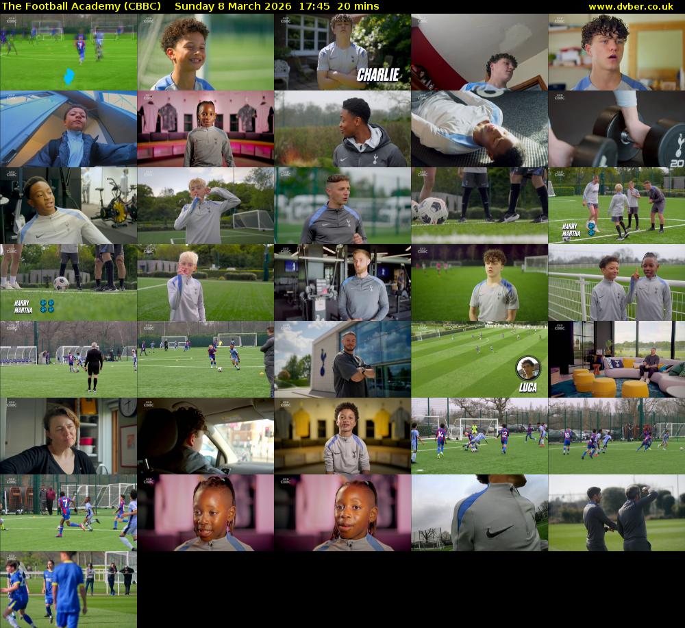 The Football Academy (CBBC) Sunday 8 March 2026 17:45 - 18:05