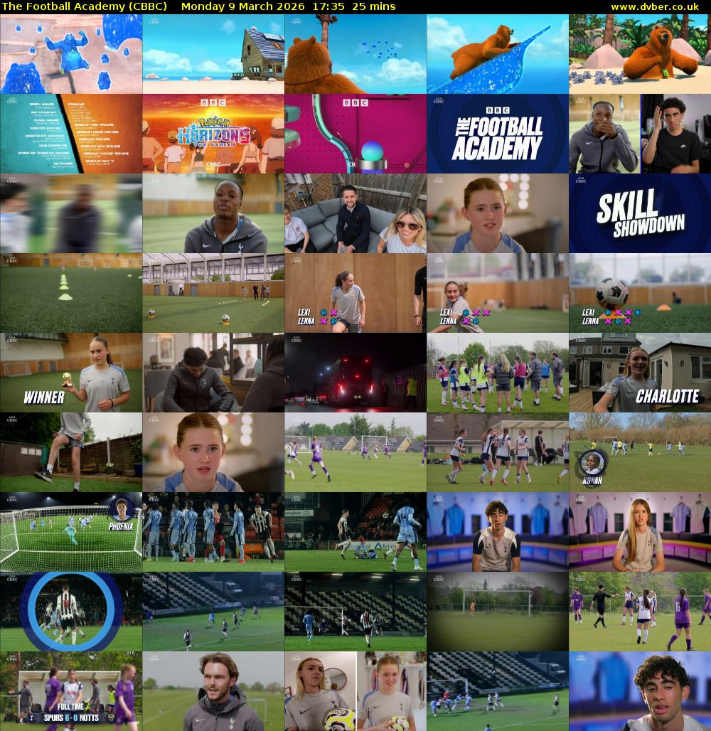 The Football Academy (CBBC) Monday 9 March 2026 17:35 - 18:00