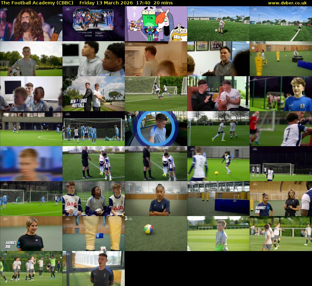 The Football Academy (CBBC) Friday 13 March 2026 17:40 - 18:00