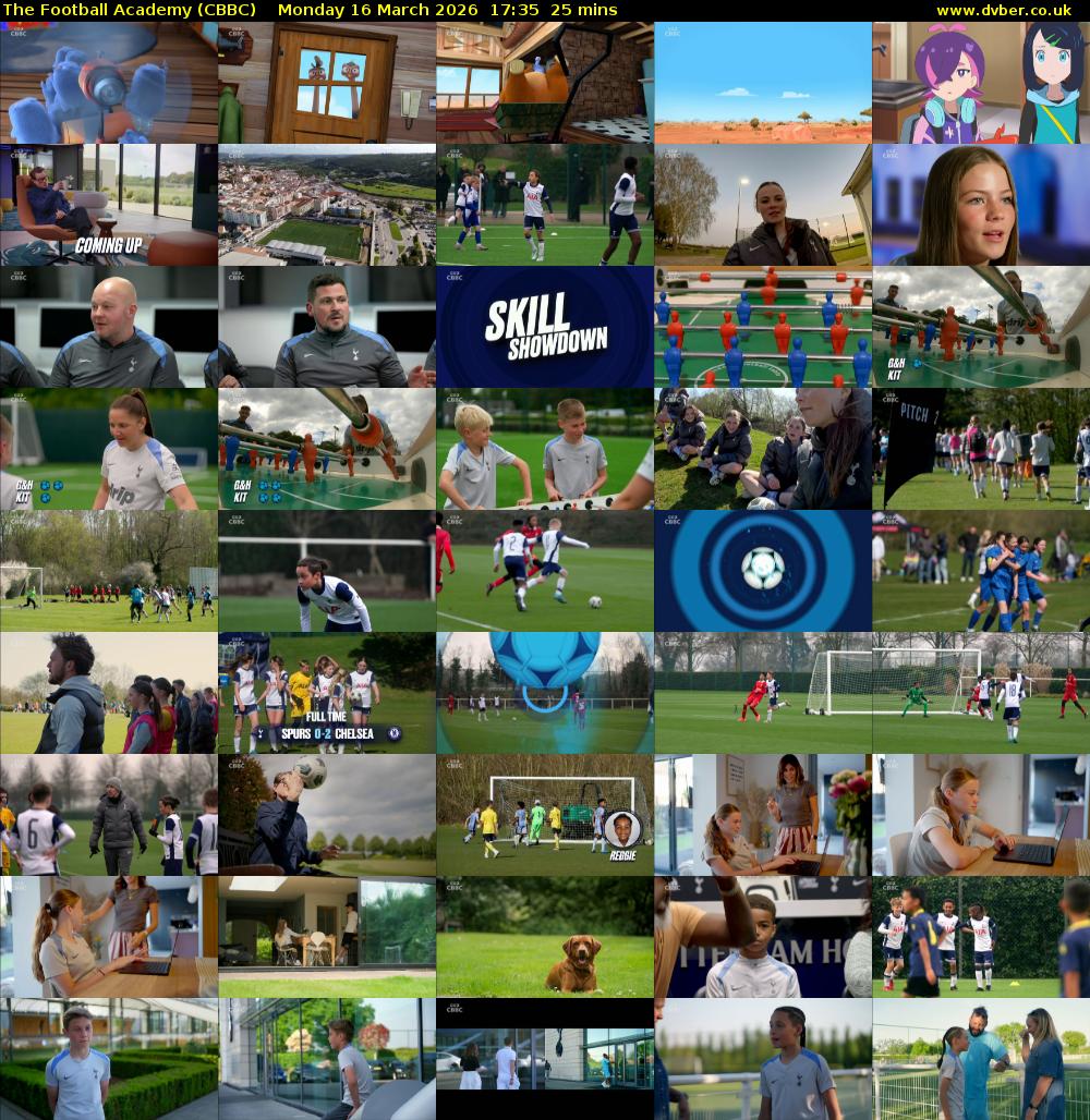 The Football Academy (CBBC) Monday 16 March 2026 17:35 - 18:00