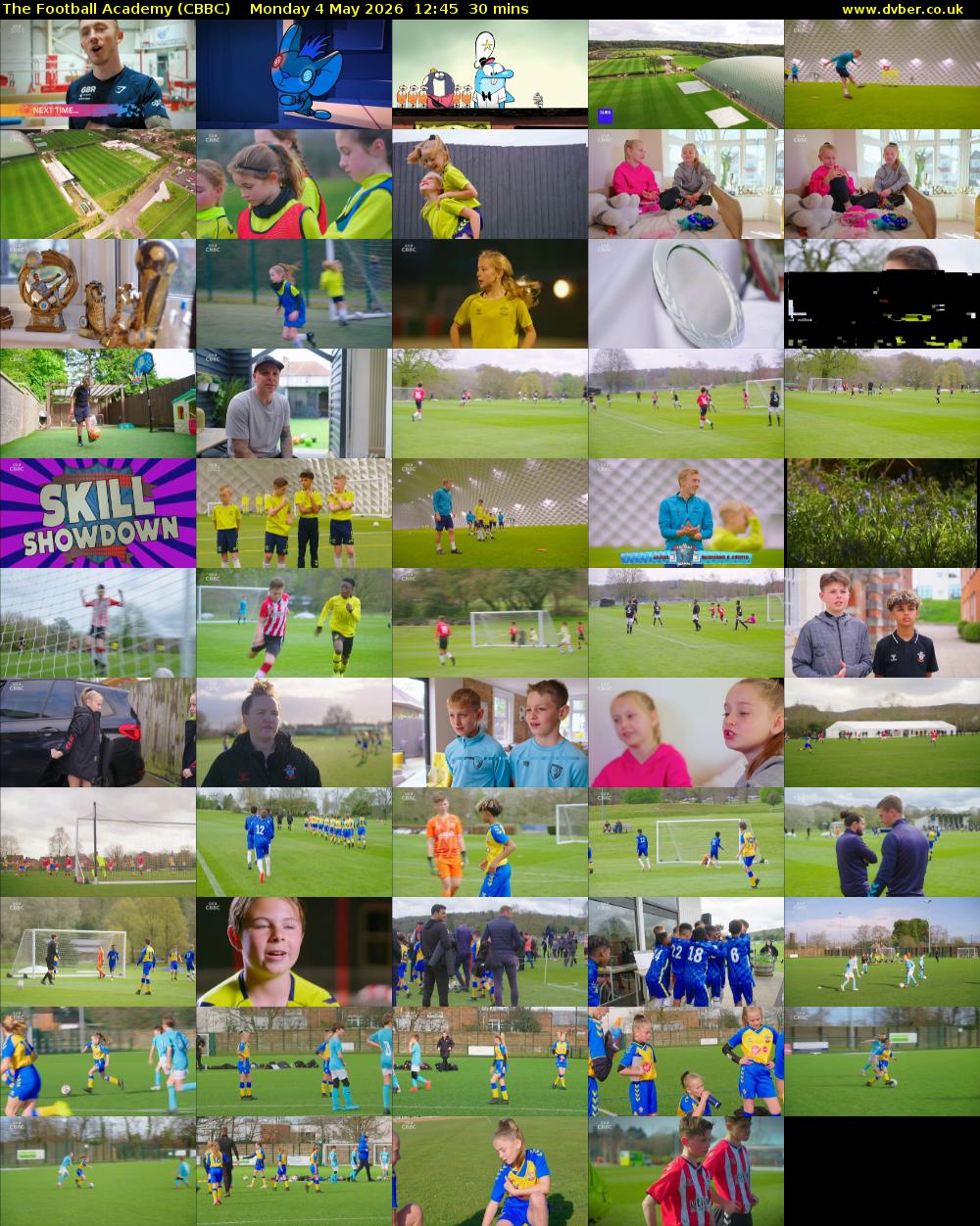 The Football Academy (CBBC) Monday 4 May 2026 12:45 - 13:15