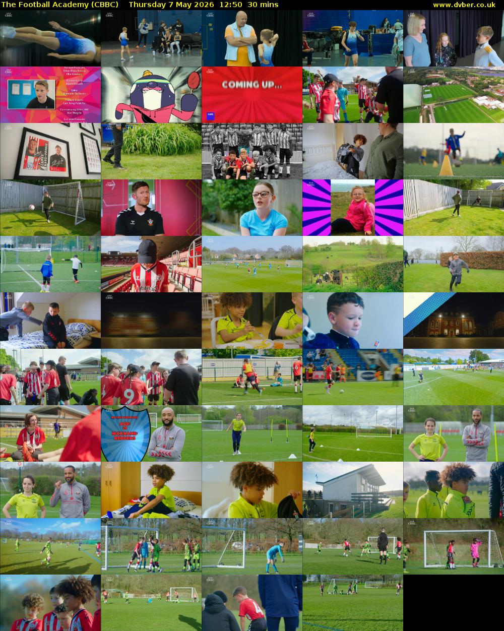 The Football Academy (CBBC) Thursday 7 May 2026 12:50 - 13:20