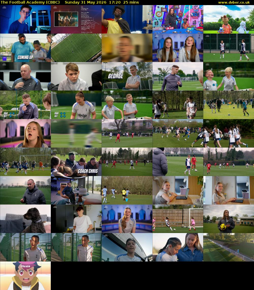 The Football Academy (CBBC) Sunday 31 May 2026 17:20 - 17:45