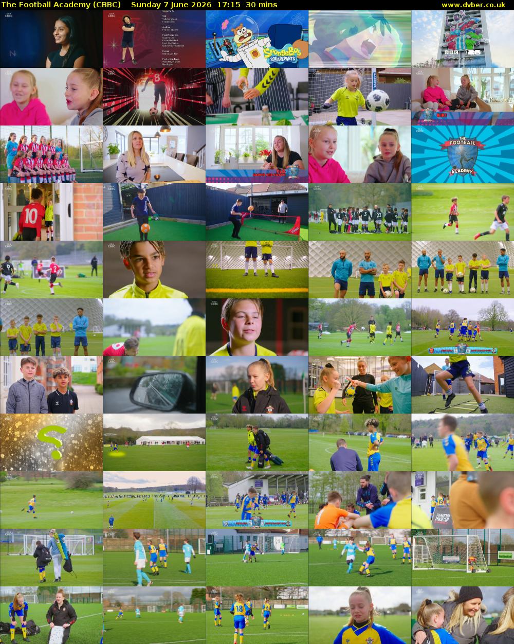 The Football Academy (CBBC) Sunday 7 June 2026 17:15 - 17:45