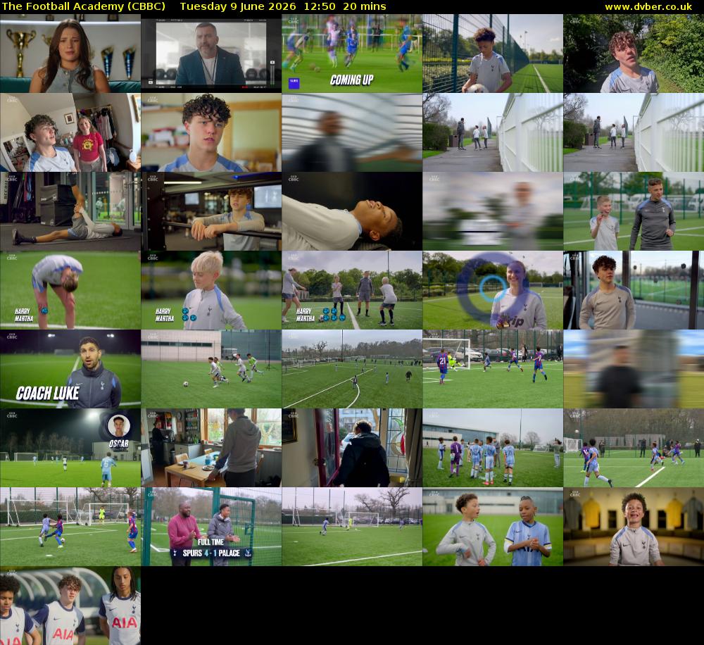 The Football Academy (CBBC) Tuesday 9 June 2026 12:50 - 13:10