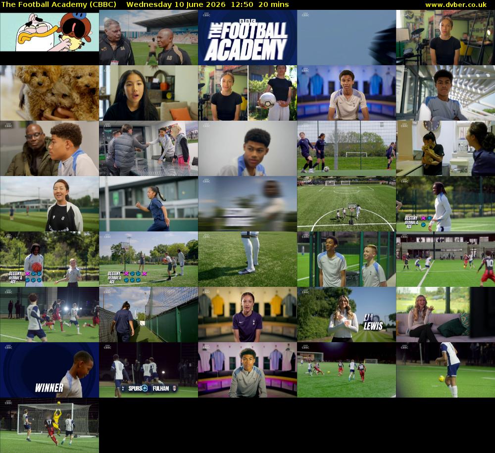 The Football Academy (CBBC) Wednesday 10 June 2026 12:50 - 13:10