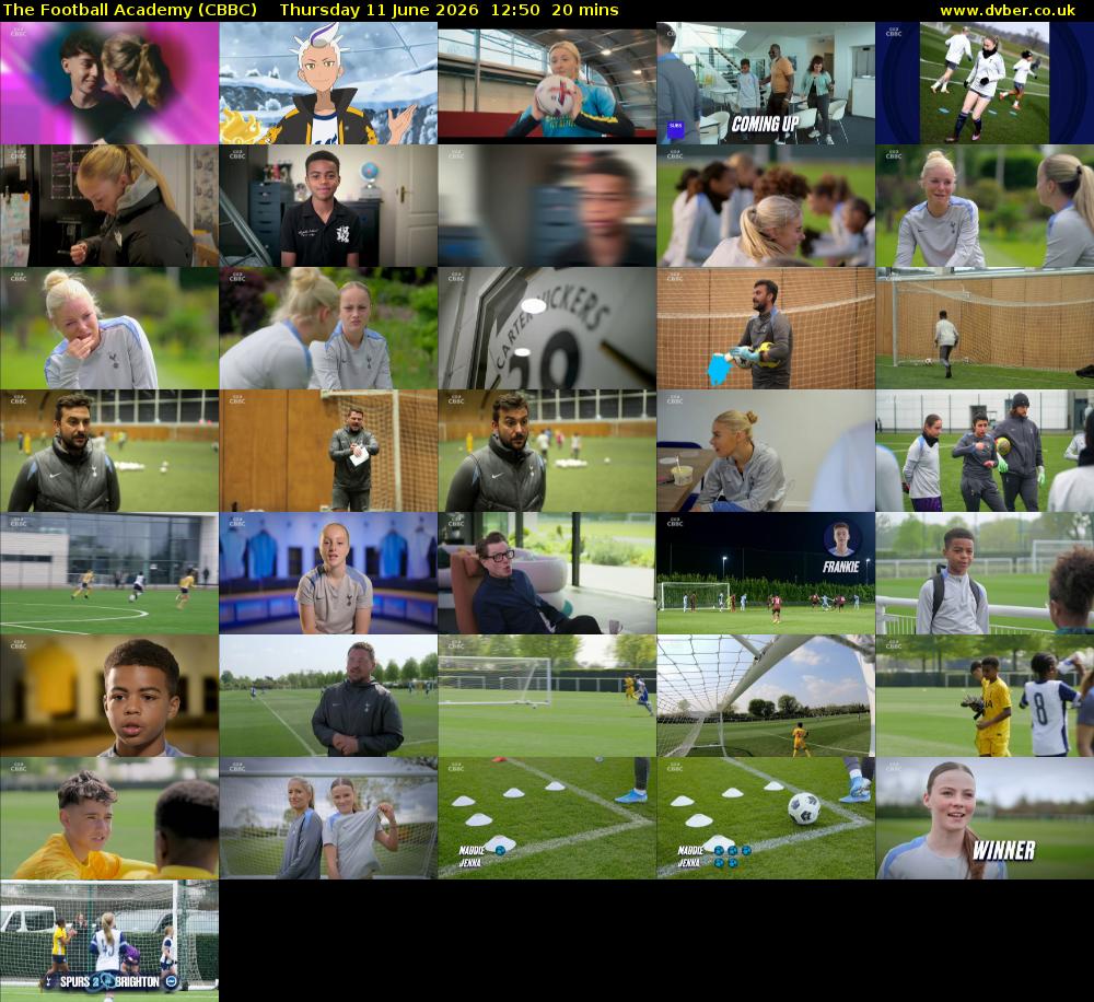 The Football Academy (CBBC) Thursday 11 June 2026 12:50 - 13:10